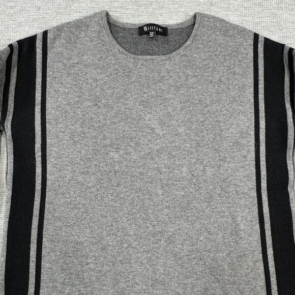 2 Sisters Sweater Womens S/M Dolman Split Hem Crew Neck Long Sleeve Black Gray - Picture 5 of 12